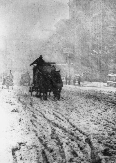 New York, Fifth Avenue / Snowstorm by Alfred Stieglitz